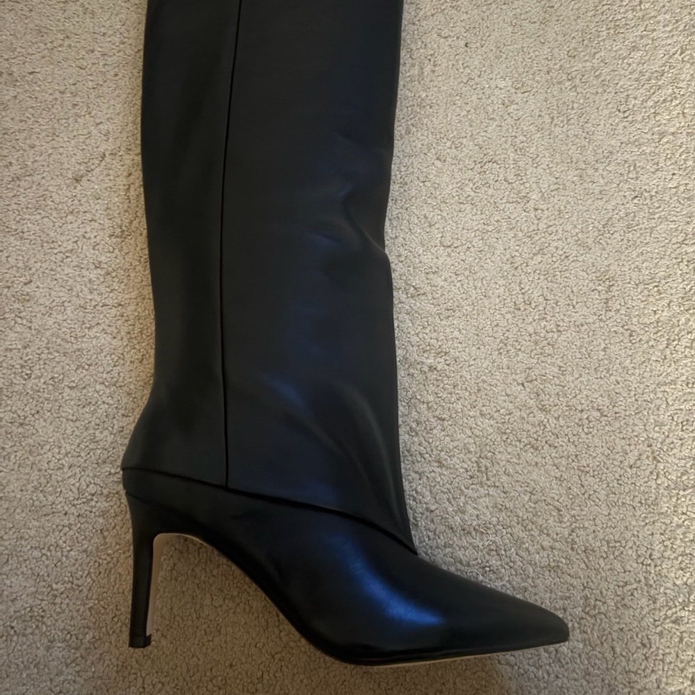 Marc Fisher Black Over-the-Knee Pointed-Toe Stiletto Boots